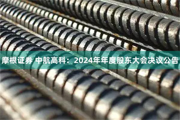 摩根证券 中航高科：2024年年度股东大会决议公告
